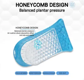4-Layer Height Increase Insoles, Silicone Heel Cushion Inserts for Men and Women, Gel Heel Lift Inserts for Leg Length Discrepancy (Black, 6.5 CM)