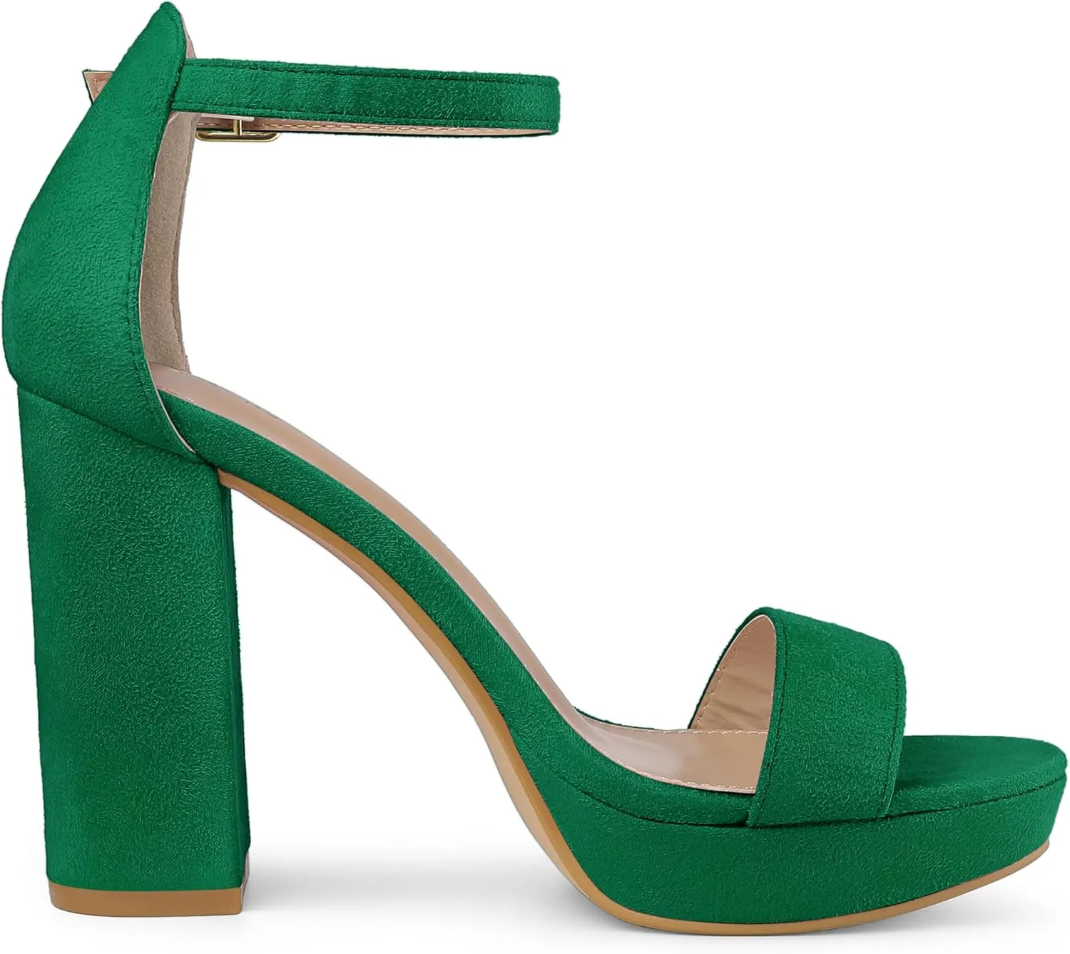 Allegra K Women's Ankle Strap Platform Chunky Heels Sandals