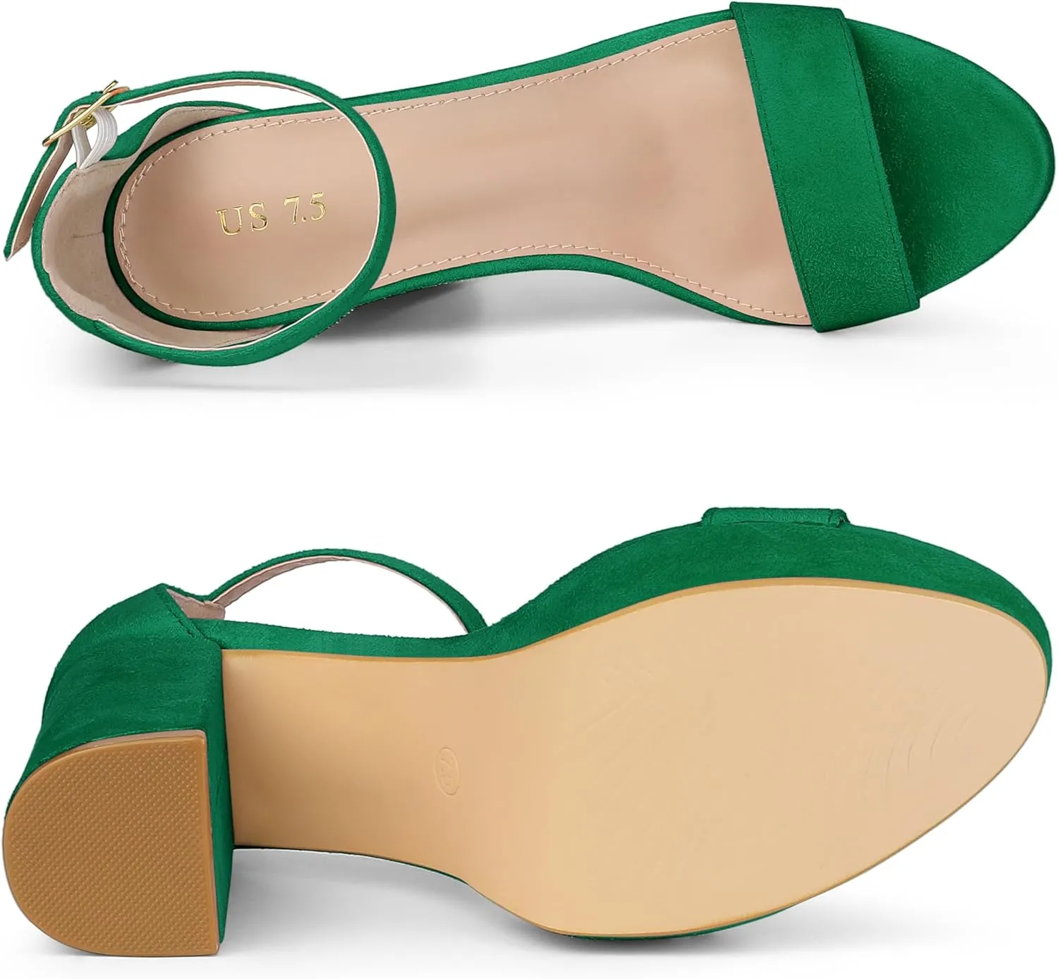 Allegra K Women's Ankle Strap Platform Chunky Heels Sandals