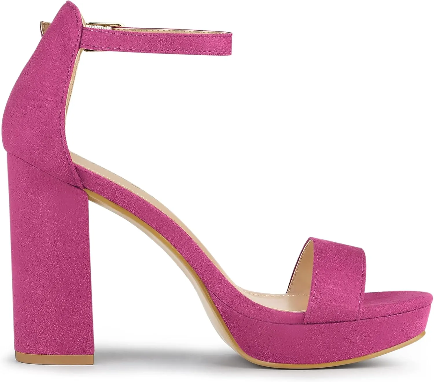 Allegra K Women's Ankle Strap Platform Chunky Heels Sandals
