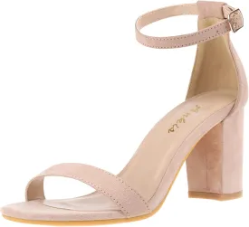 Ankis Heels for Women Open Toe Ankle Strap Chunky Heel Sandals 2.75 Inch