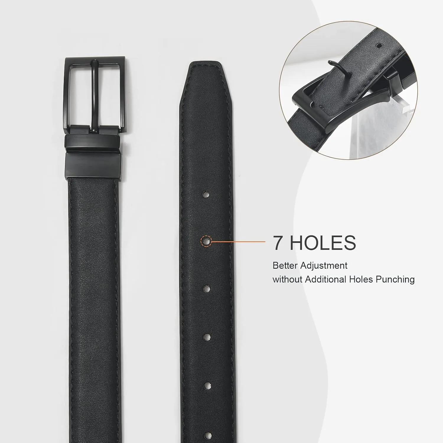 AWAYTR Reversible Kids Belts for Boys - Black and Brown Leather Belt for School Uniform Casual Jeans