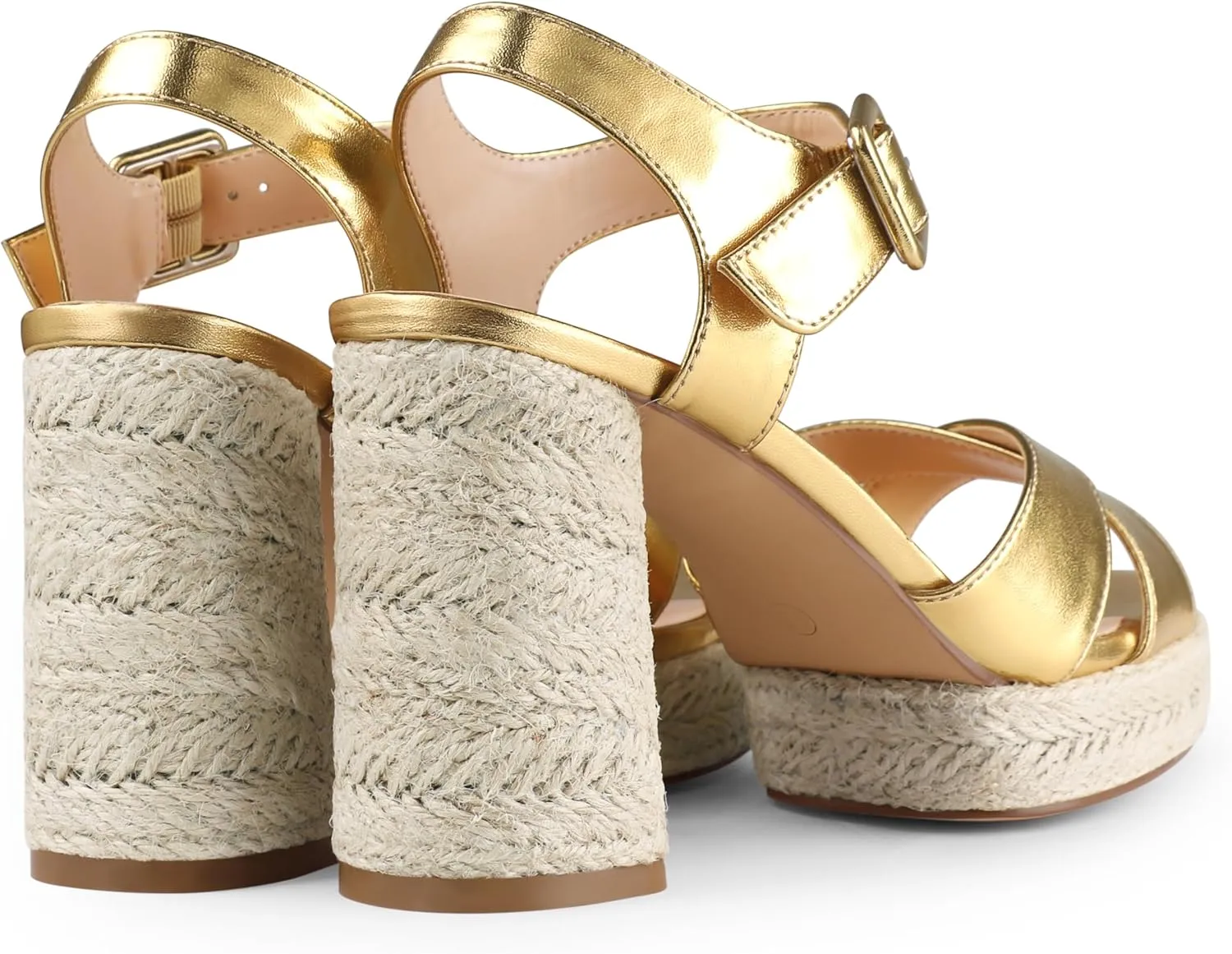 COLETER Women's Platform Chunky Heels Ankle Strap Espadrille Block Heeled Sandals