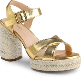 COLETER Women's Platform Chunky Heels Ankle Strap Espadrille Block Heeled Sandals