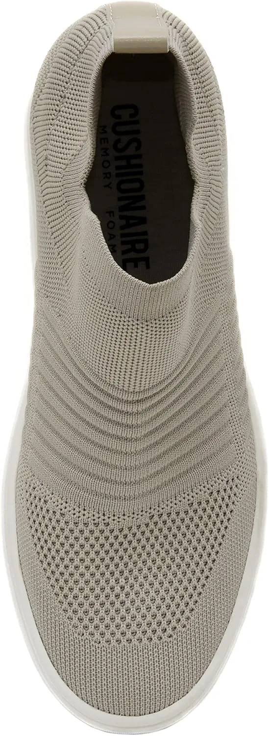 CUSHIONAIRE Women's Hoyt Knit Hidden Wedge Sneaker  Memory Foam & Wide Width Available