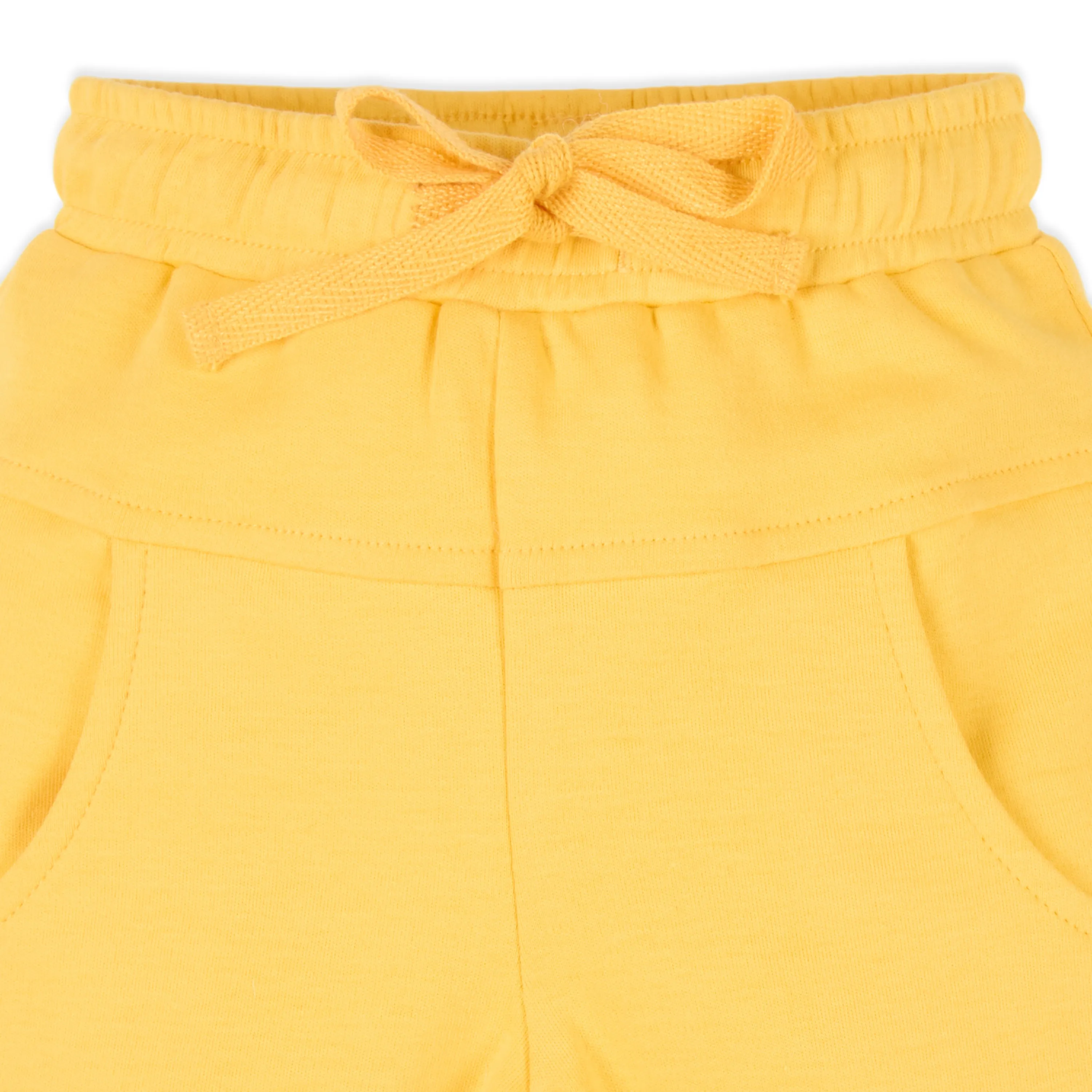Drop Shoulder Barnyard Print Tee With Relaxed Fit Joggers - White & Yellow