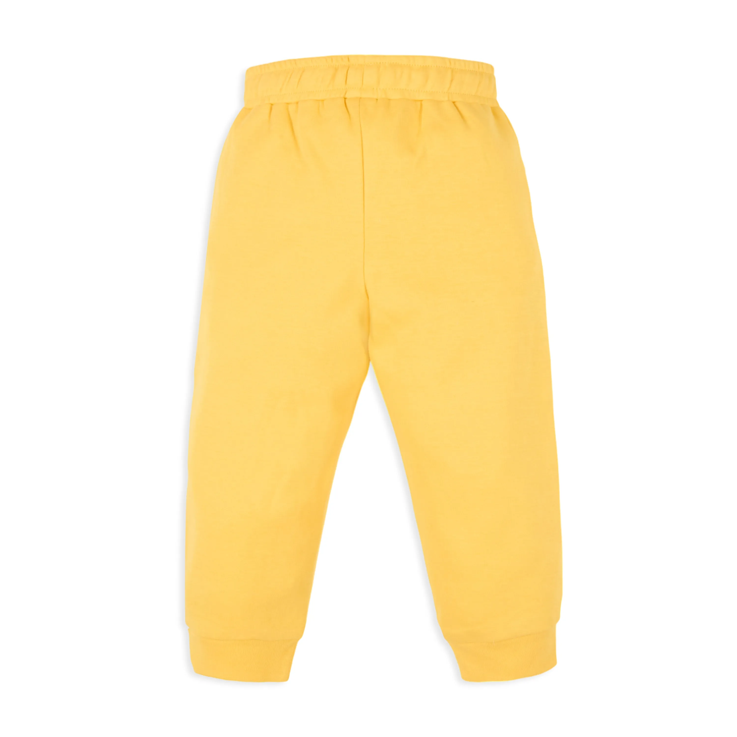 Drop Shoulder Barnyard Print Tee With Relaxed Fit Joggers - White & Yellow