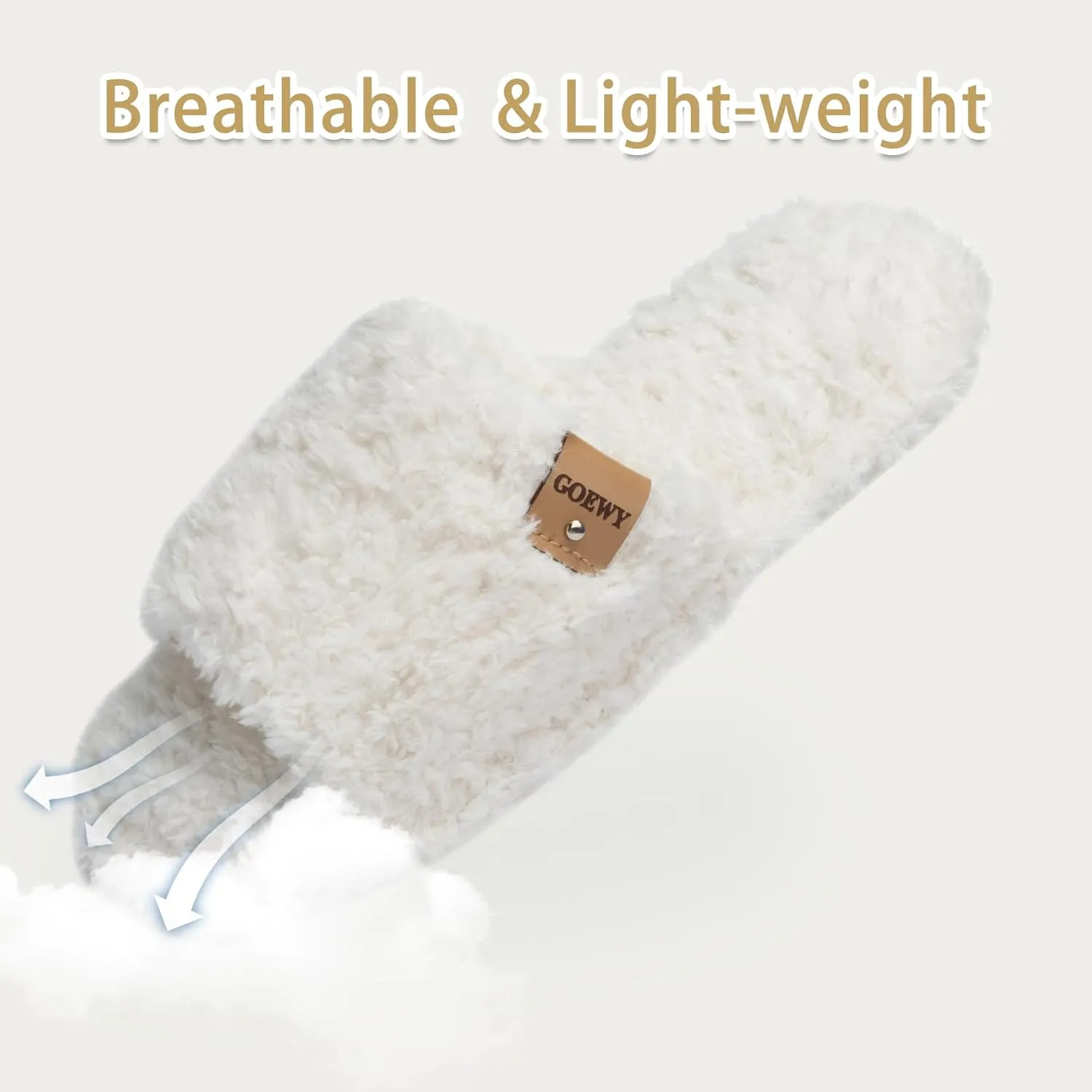 Fuzzy Open Toe Slippers for Women Indoor Cozy Memory Foam Slip On House Slides Shoes Gifts for Womens Her Mom