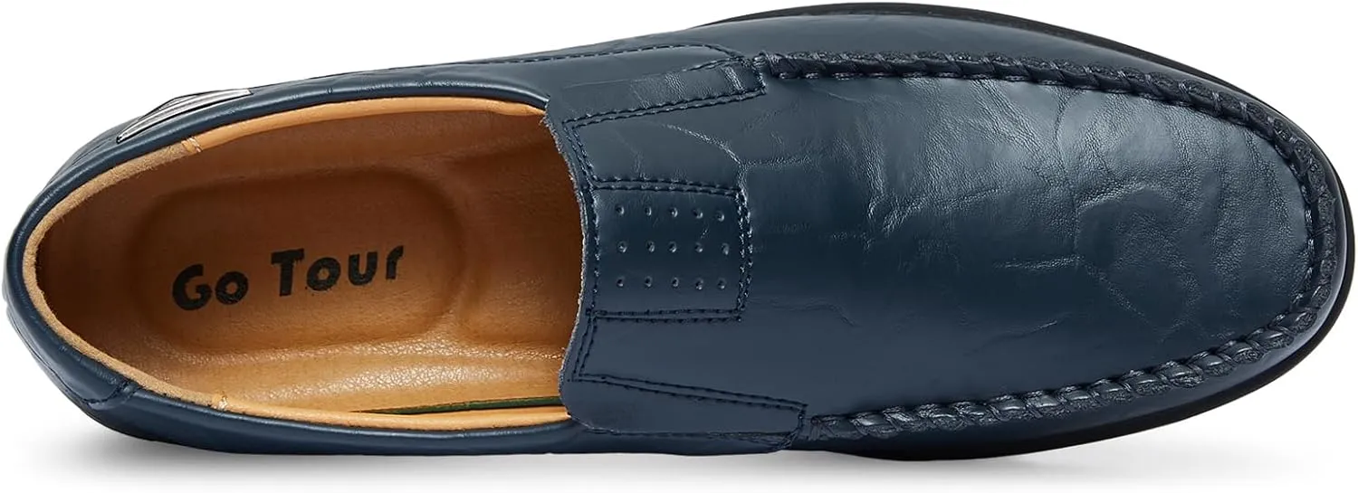 Go Tour Mens Casual Leather Fashion Slip-on Loafers Shoes