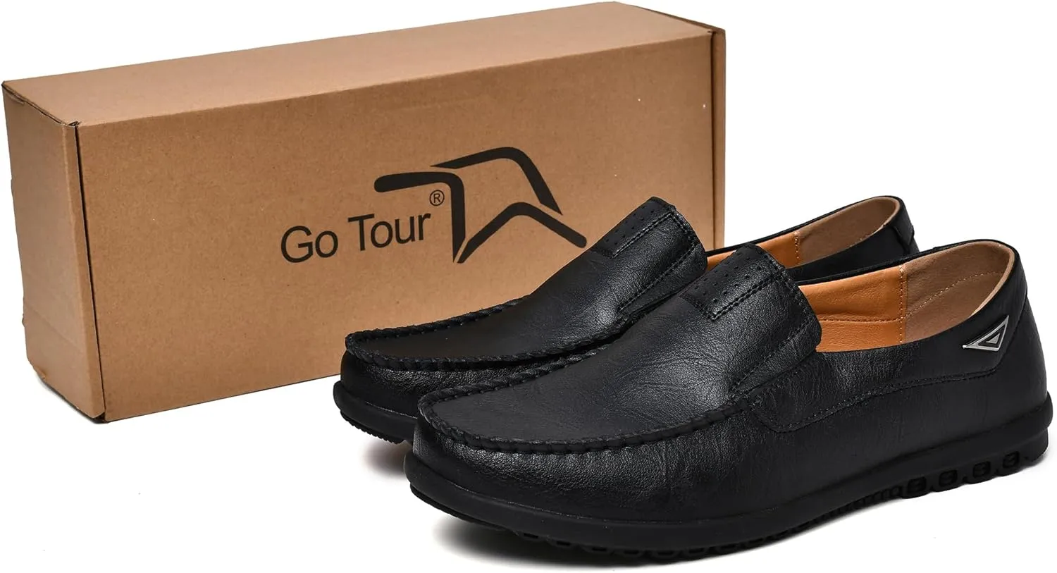 Go Tour Mens Casual Leather Fashion Slip-on Loafers Shoes