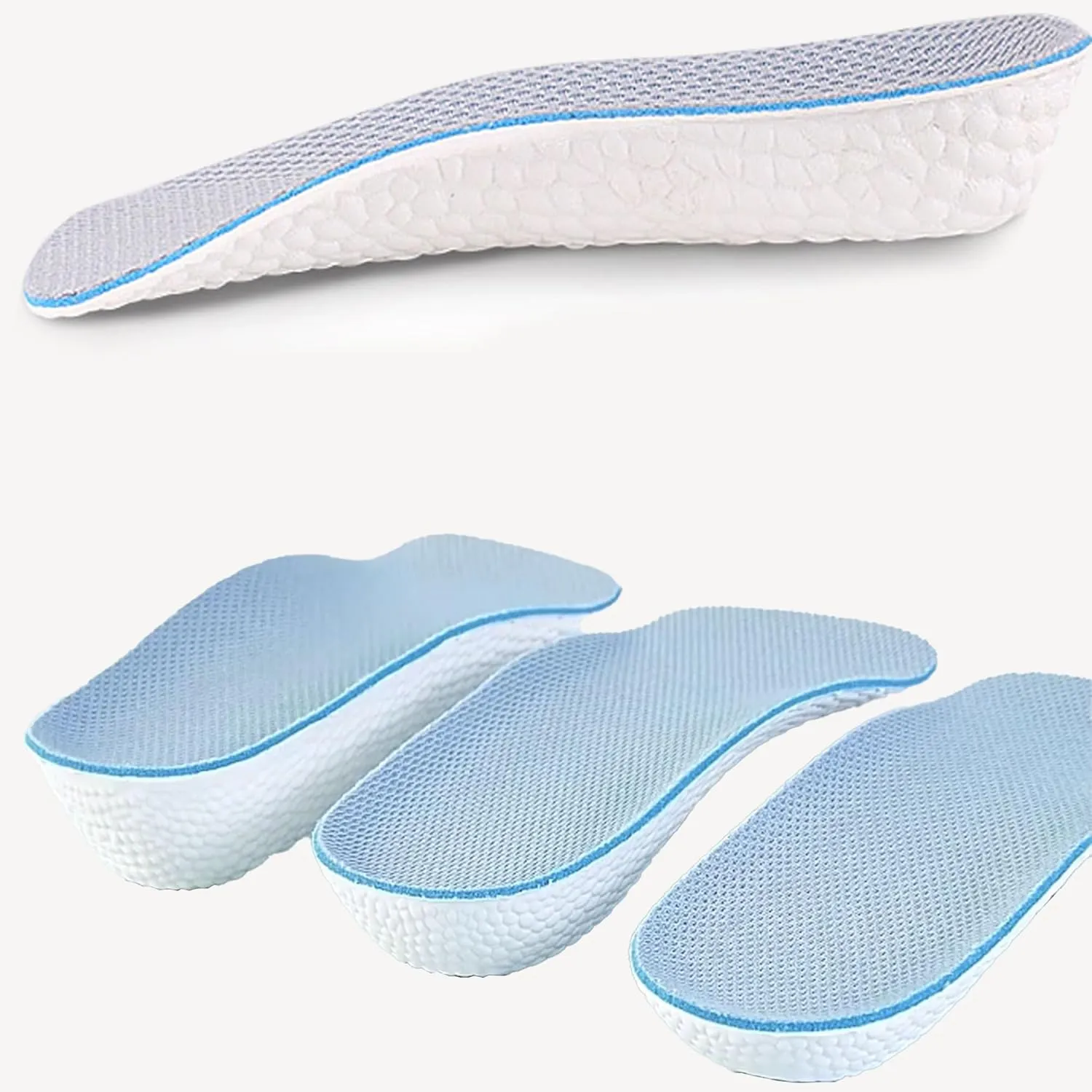 Height Increasing Insoles - Ergonomic Heel Lift Inserts for Shoes, Unisex Design, Silicone Cushion for Comfort & Orthopedic Support, Elevates Posture & Balances Leg Length, 1 Pair (Gray, 1 inch)