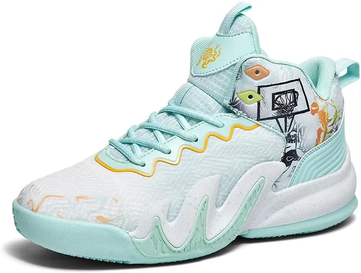 High Top Basketball Shoes Men Shoes Women Shoes Non-Slip Breathable Outdoor Shoes Fashion Graffiti Training Shoes Volleyball Shoes