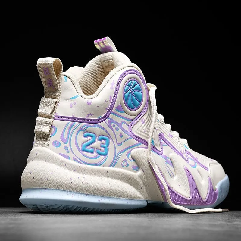High Top Basketball Shoes Men Shoes Women Shoes Non-Slip Breathable Outdoor Shoes Fashion Graffiti Training Shoes Volleyball Shoes