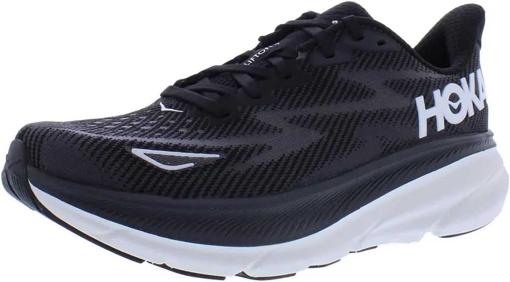 HOKA ONE ONE Clifton 9 Mens Shoes Size 11, Color: Black/White