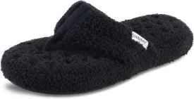 isotoner Women's Cozy Plush Terry Knit Joey Thong Slippers with Enhanced Heel Cushion
