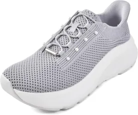 JACKSHIBO Women's Wide Toe Box Slip in Hands Free Shoes Arch Support Slip On Wide Sneaker Orthopedic Thick Cushioning Walking Shoes