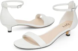 Kitten Heels for Women Heeled Sandals Round Toe Strappy Low Heels Dress Shoes