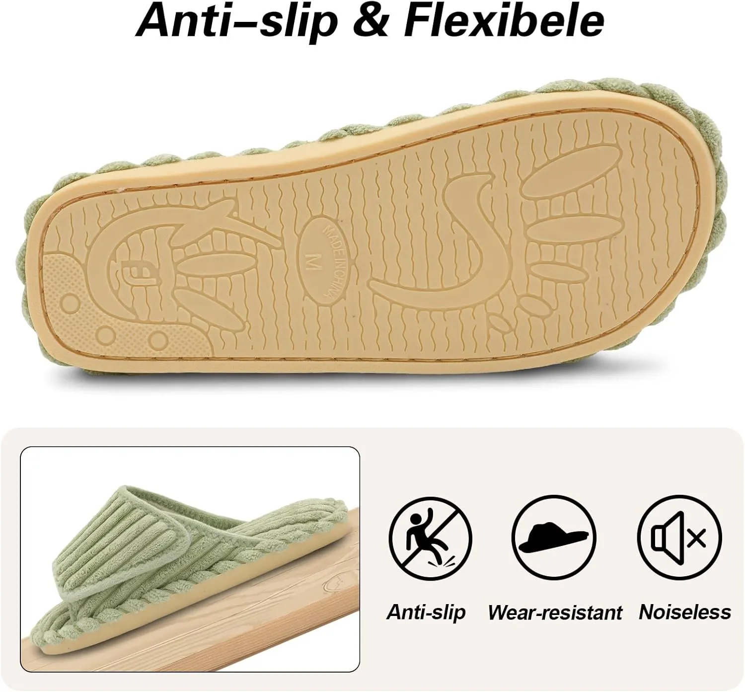 LeIsfIt Slippers for Women Adjustable Open Toe House Slippers Wide Diabetic Shoes Memory Foam Bedroom Slides Arthritis Edema House Shoes