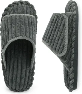 LeIsfIt Slippers for Women Adjustable Open Toe House Slippers Wide Diabetic Shoes Memory Foam Bedroom Slides Arthritis Edema House Shoes