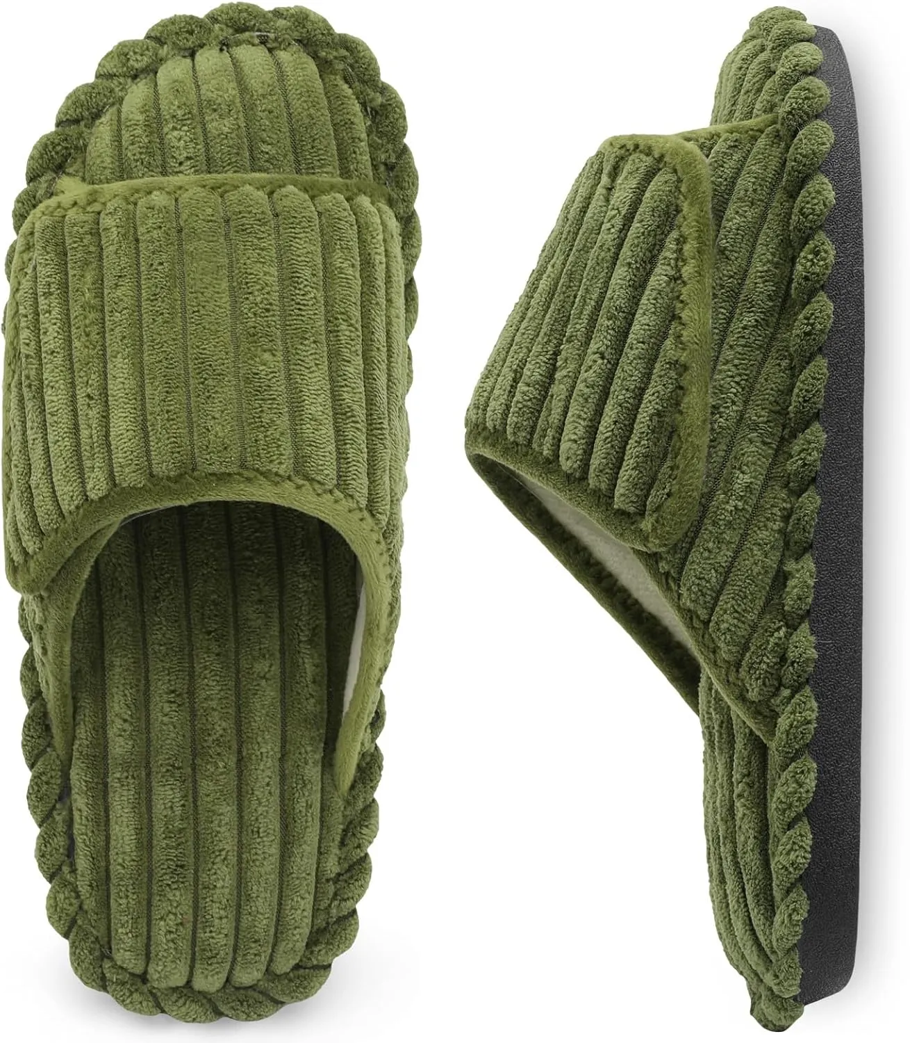 LeIsfIt Slippers for Women Adjustable Open Toe House Slippers Wide Diabetic Shoes Memory Foam Bedroom Slides Arthritis Edema House Shoes