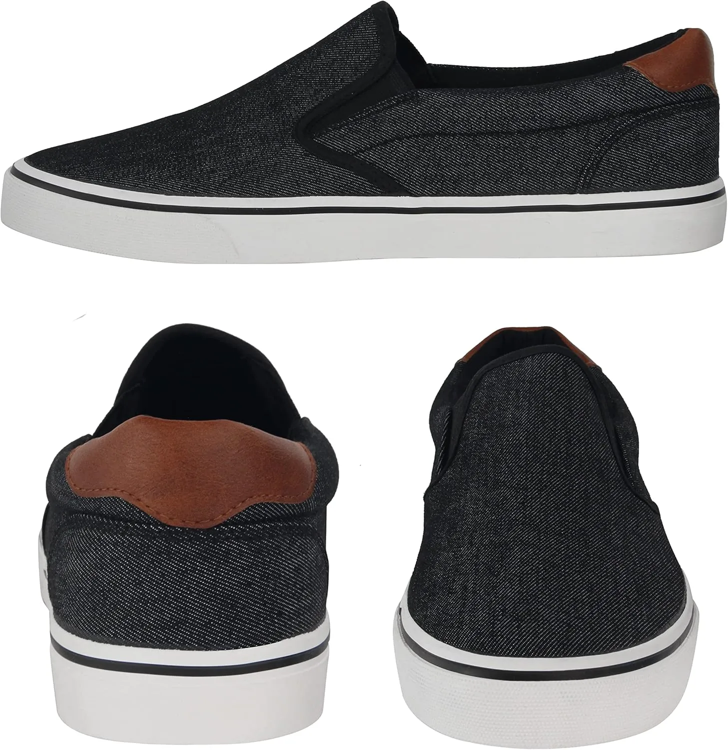 Men's Black Classic Low Top Shoes Canvas Fashion Sneaker with Soft Insole Causal Dress Shoes for Men Comfortable Walking Shoes