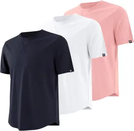 Men's True Classic Tees 3-Pack Short Sleeve Crew Neck Solid Color Casual T-Shirts - Ideal for Gym, Work & Daily Life