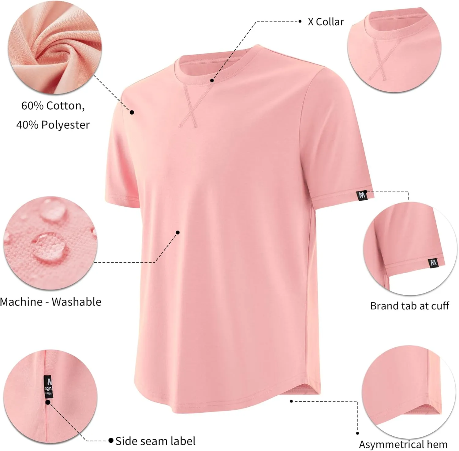 Men's True Classic Tees 3-Pack Short Sleeve Crew Neck Solid Color Casual T-Shirts - Ideal for Gym, Work & Daily Life