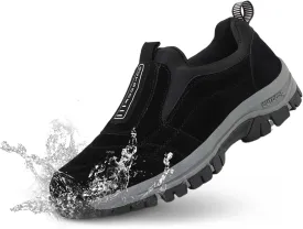 Men's Waterproof Hiking Shoes Comfortable Orthopedic Walking Shoes Slip on Outdoor Sneakers
