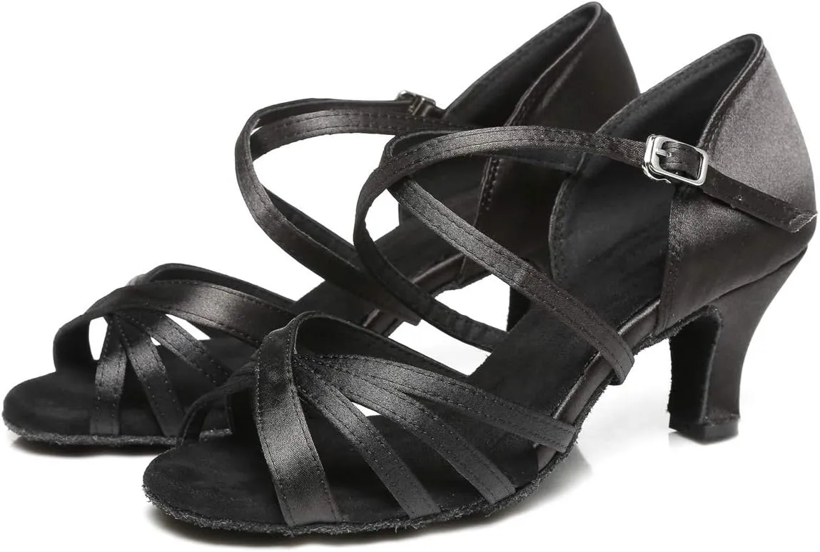 Minishion Comfortable Womens Ballroom Dance Shoe Ankle Strap Wedding Prom Sandals