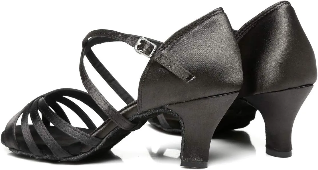 Minishion Comfortable Womens Ballroom Dance Shoe Ankle Strap Wedding Prom Sandals