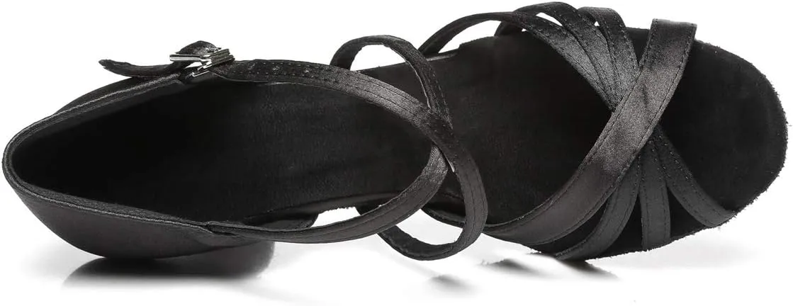 Minishion Comfortable Womens Ballroom Dance Shoe Ankle Strap Wedding Prom Sandals