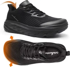 OrthoComfoot Orthopedic Diabetic Men's Wide Shoes: Comfortable Arch Support Running Sneakers, Plantar Fasciitis Wide Toe Box Work Tennis Outdoor Walking Shoes for Swollen Feet, Heel Pain