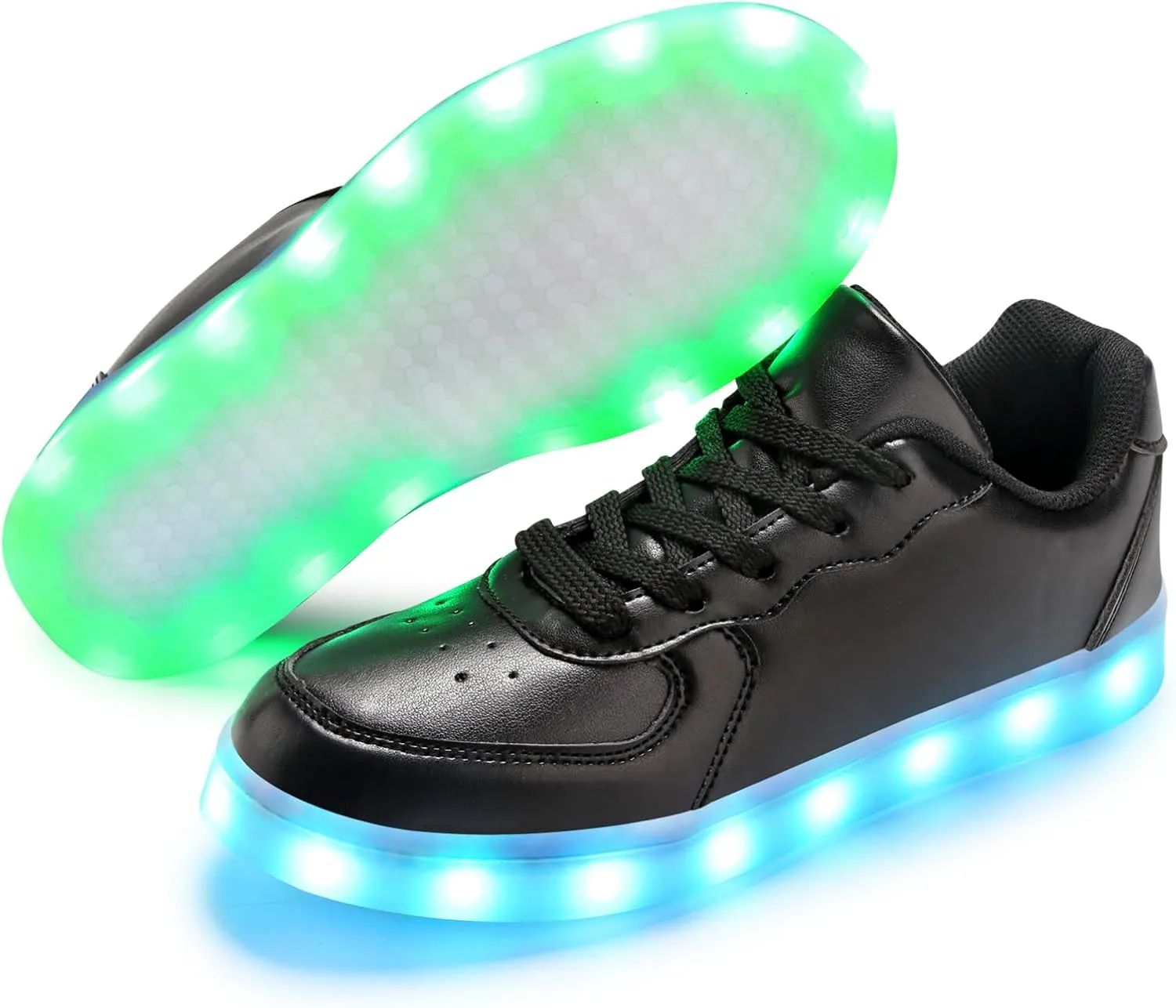 Padgene Women's Men's LED Lights Up Shoes Unisex Luminous Flashing Trainers USB Charging Lace Up Couples Dancing Shoes