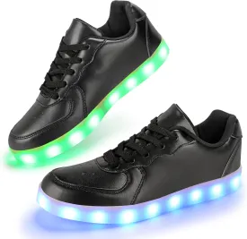 Padgene Women's Men's LED Lights Up Shoes Unisex Luminous Flashing Trainers USB Charging Lace Up Couples Dancing Shoes