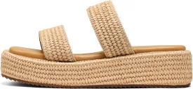 Platform Slip on Espadrille Sandals for Women Wedges Slides Bohemia Sandals Flatform Open Toe Beach Sandals