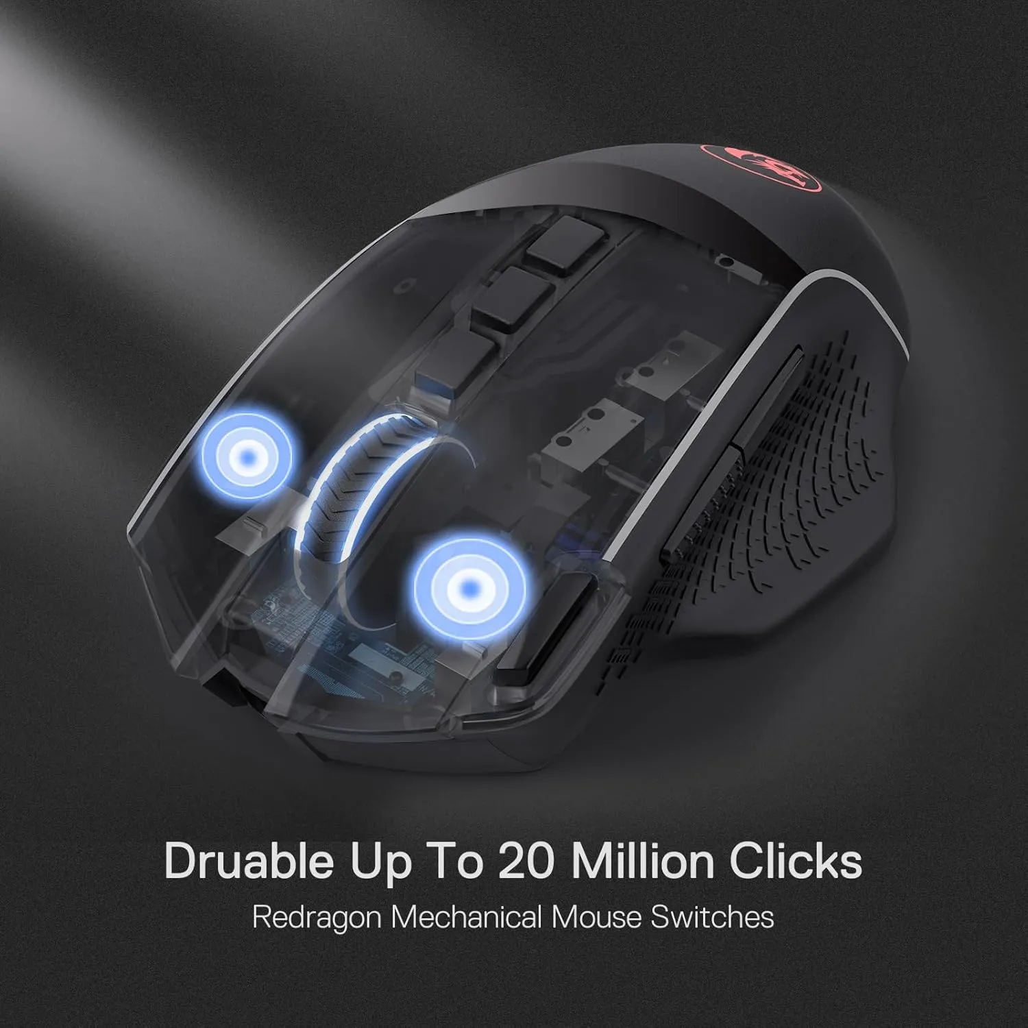 Redragon M991 Wireless Gaming Mouse, 26000 DPI 3-Mode Gamer Mice w/Rapid Fire Key, 9 Macro Buttons, Powerful Capacity and RGB Backlight for PC/Mac/Laptop, Black