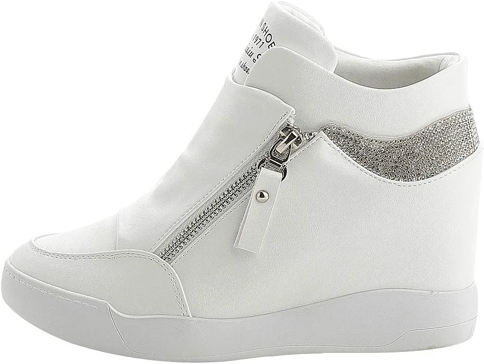 rismart Women's Wedge Platform Bootie Fashion Sneakers