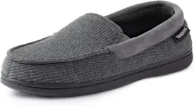 RockDove Men's Waffle Knit Memory Foam Moc Slipper with Removable Insole