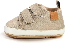 SOFMUO Baby Boys Girls High Top Ankle PU Leather Sneakers Soft Rubber Sole Infant Moccasins Newborn Oxford Loafers Anti-Slip Toddler Wedding Uniform Dress Shoes