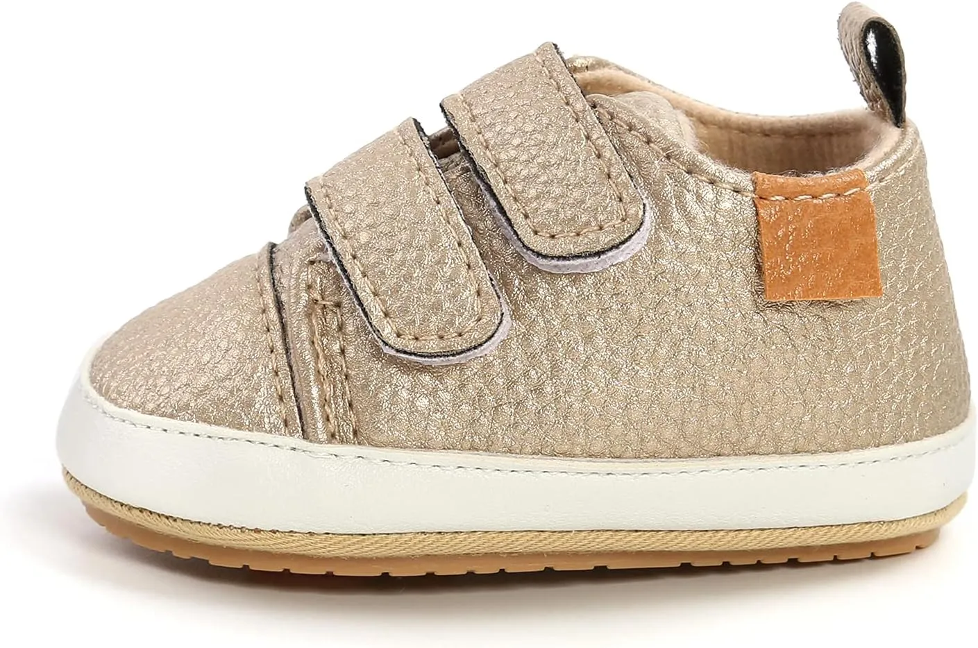 SOFMUO Baby Boys Girls High Top Ankle PU Leather Sneakers Soft Rubber Sole Infant Moccasins Newborn Oxford Loafers Anti-Slip Toddler Wedding Uniform Dress Shoes