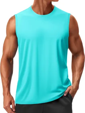 TACVASEN Men's Sleeveless Shirts Quick Dry Tank Tops for Men Sun Protection UPF 50  Athletic Gym Workout Muscle Shirts