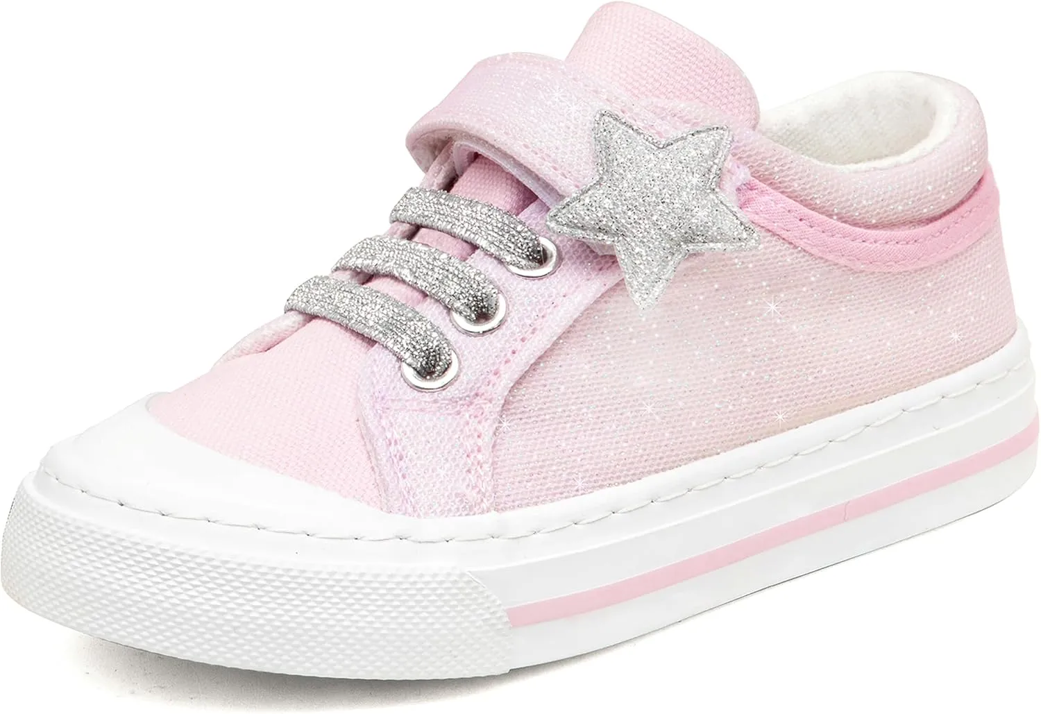 ToandonToddler Kids Sneakers Sparkle Fashion Glitter Sequins Canvas Shoes