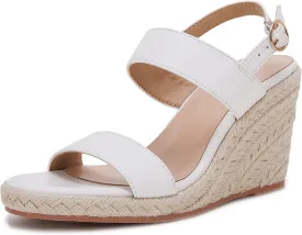 VETASTE Womens Espadrille Wedge Sandals Heels Open Toe Platform High Heeled Ankle Strap Buckle Dress Wedges Shoes