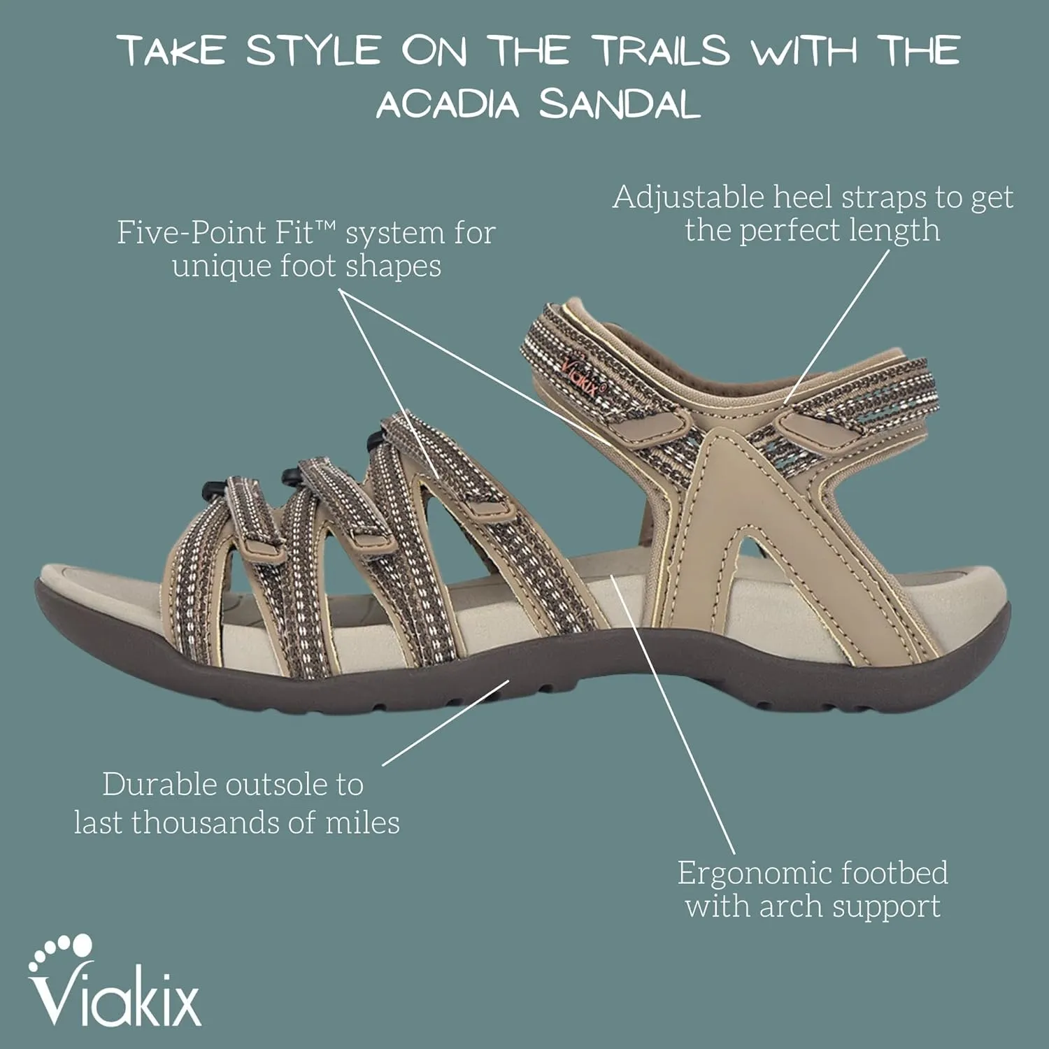 Viakix Acadia Hiking Sandal  Comfortable, Stylish Women's Sandals