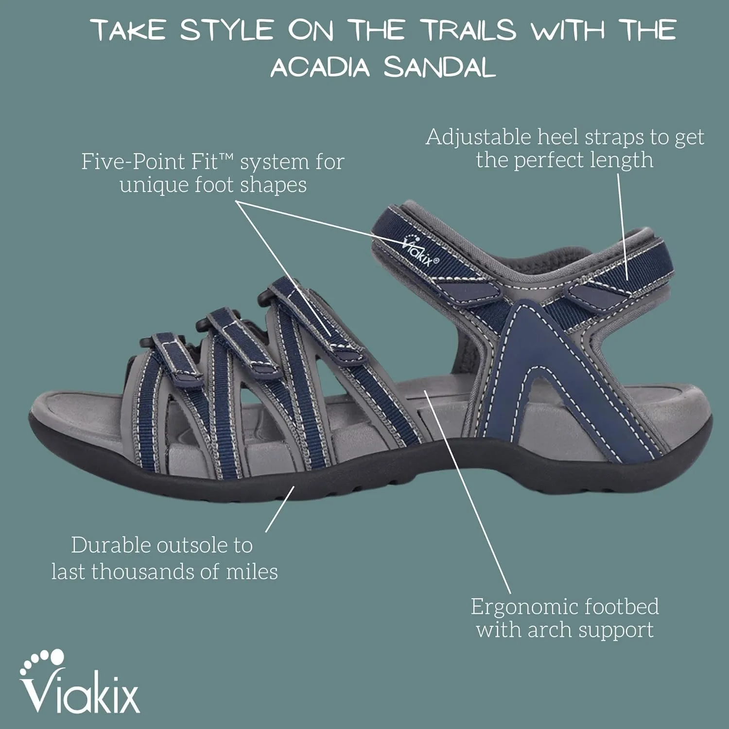 Viakix Acadia Hiking Sandal  Comfortable, Stylish Women's Sandals