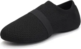 Women's Jazz Shoes Slip-on Fabric Professional Teacher Trainning Beginner Ballroom Dance Practice Shoes Dance Slippers,Model SS-PDLL