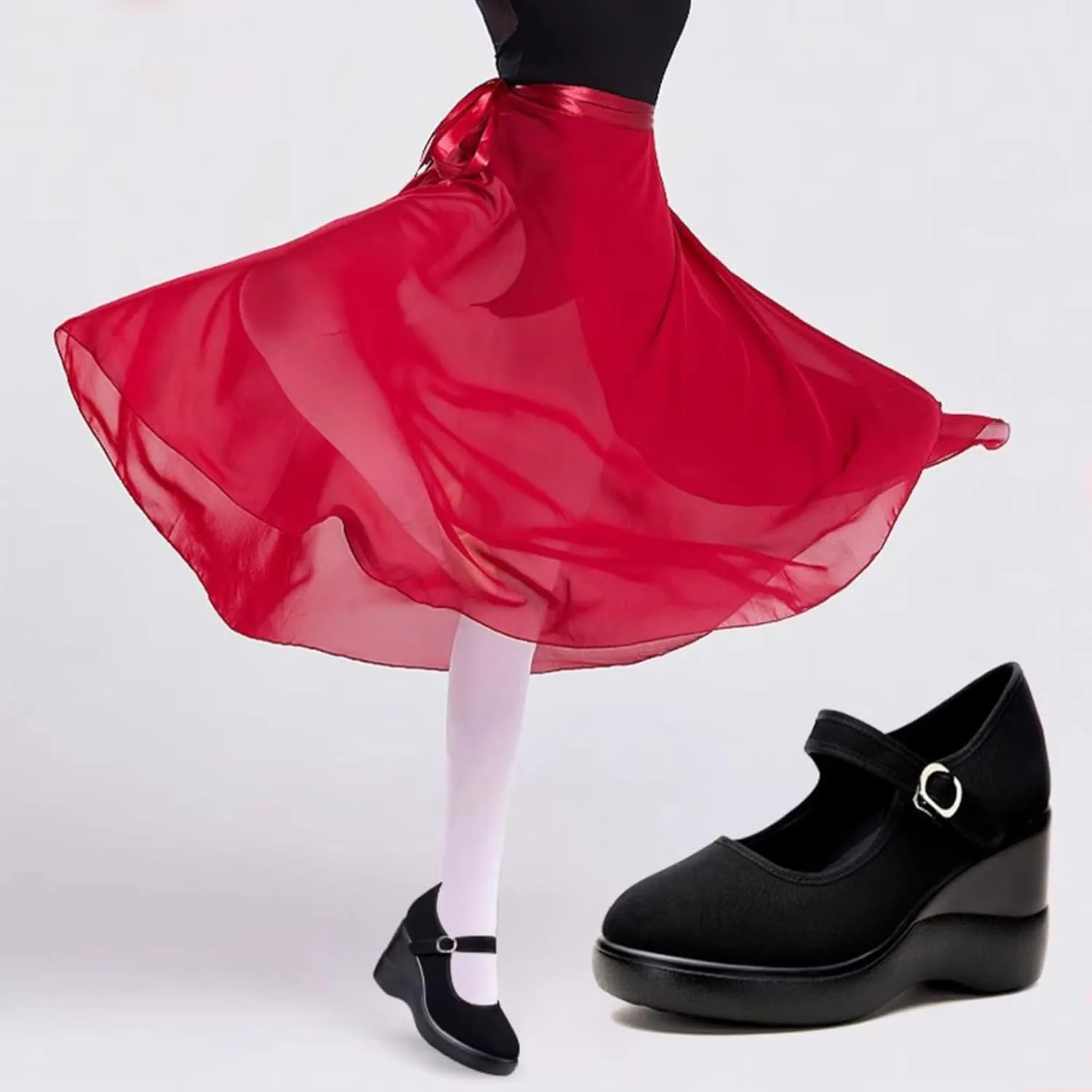 Women's Platform Wedge Height Increasing Mary Jane Shoes with Ankle Strap Comfortable Round Toe Lightweight Orthopedics Walking Shoes Casual High Heel Wedges