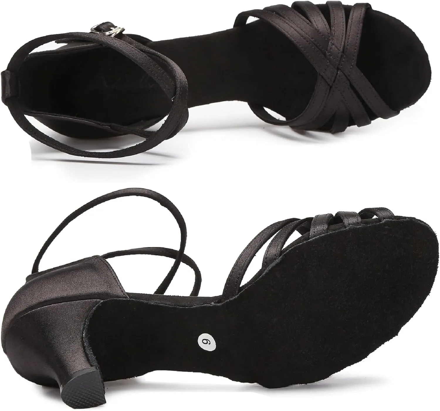 Yokala Ballroom Latin Salsa Dance Shoes Women Low Heel Practice Dancing Sandals for Social Dance Beginner S04