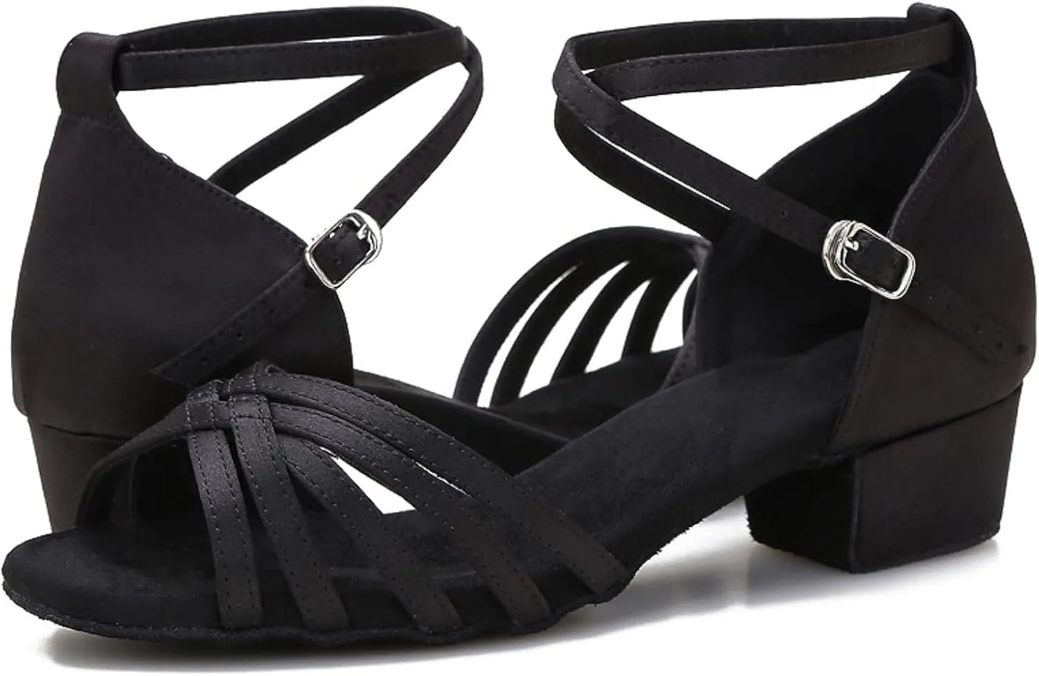 Yokala Ballroom Latin Salsa Dance Shoes Women Low Heel Practice Dancing Sandals for Social Dance Beginner S04