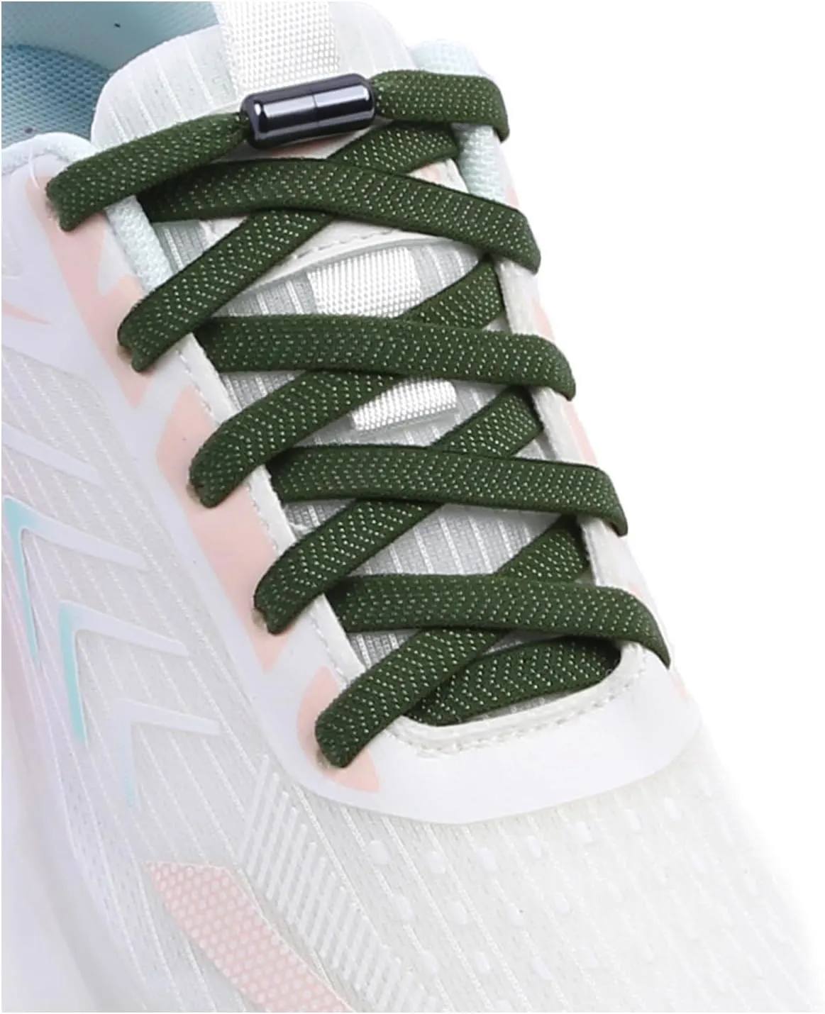 ZHENTOR 2 Pairs Elastic No Tie Shoe Laces for Adults and Kids Shoes, Tieless Flat Shoelaces for Sneakers